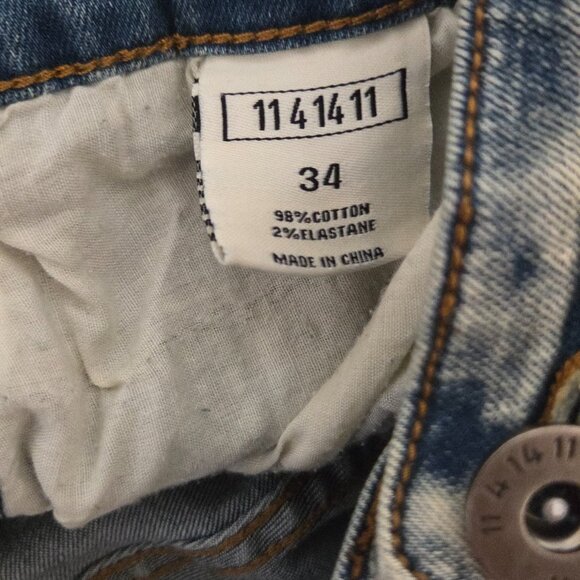 KDNK 11 4 14 11 Denim Jeans Blue Men's 34 Distressed Ripped Splatter - Picture 9 of 9